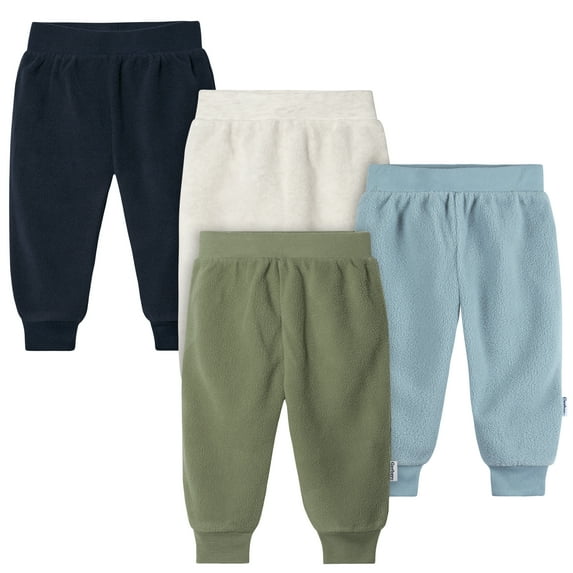 Gerber Baby Boy Fleece Pants, 4-Pack, Sizes 0/3 Months - 24 Months