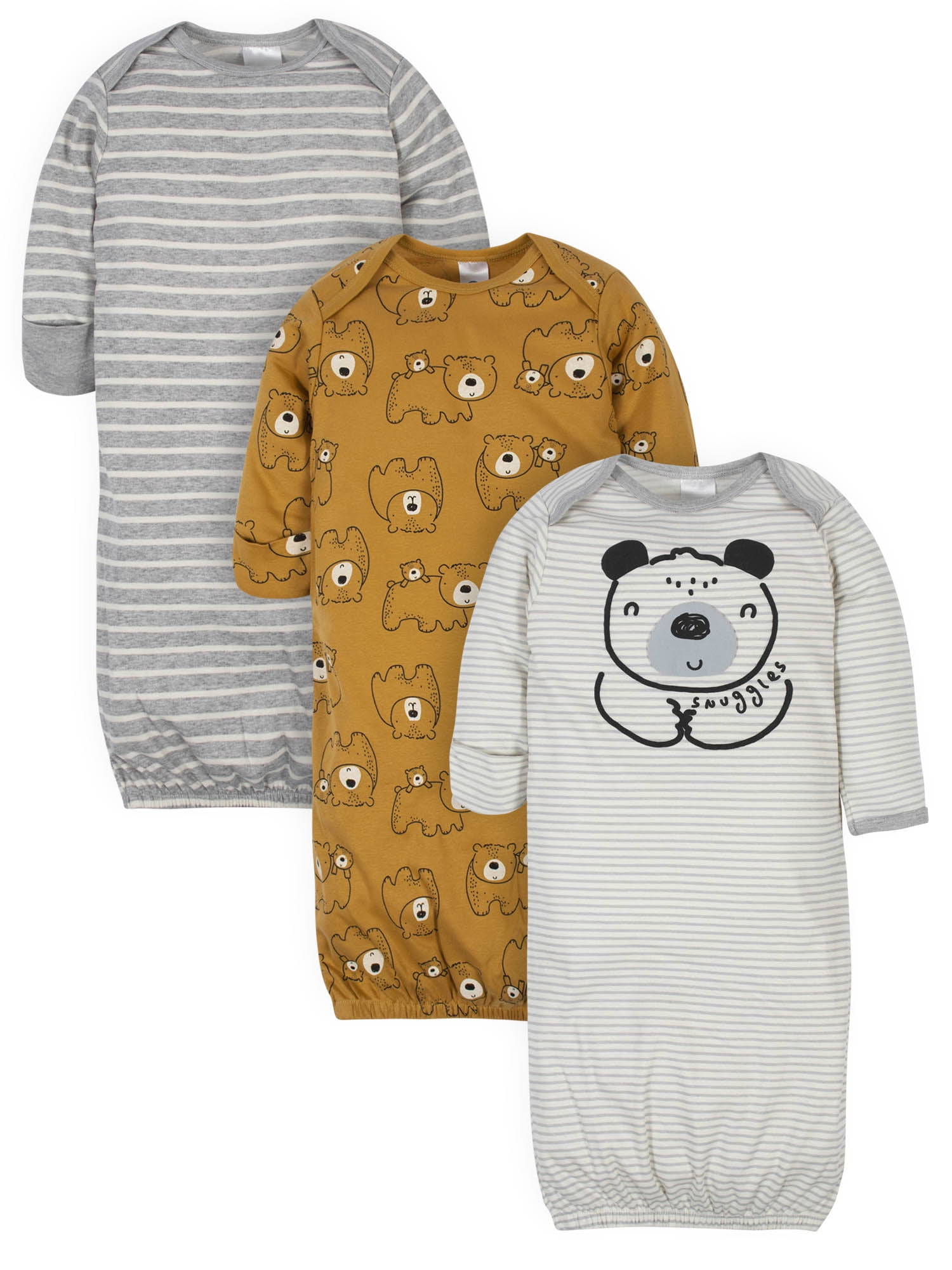 Gerber Baby Boy Gowns, 3Pack (0/6 Months)