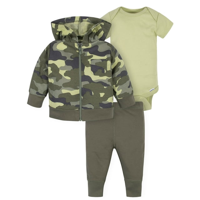 Gerber Baby Boy Jacket, Bodysuit, & Pant Set, 3-Piece (Newborn-3/6M ...