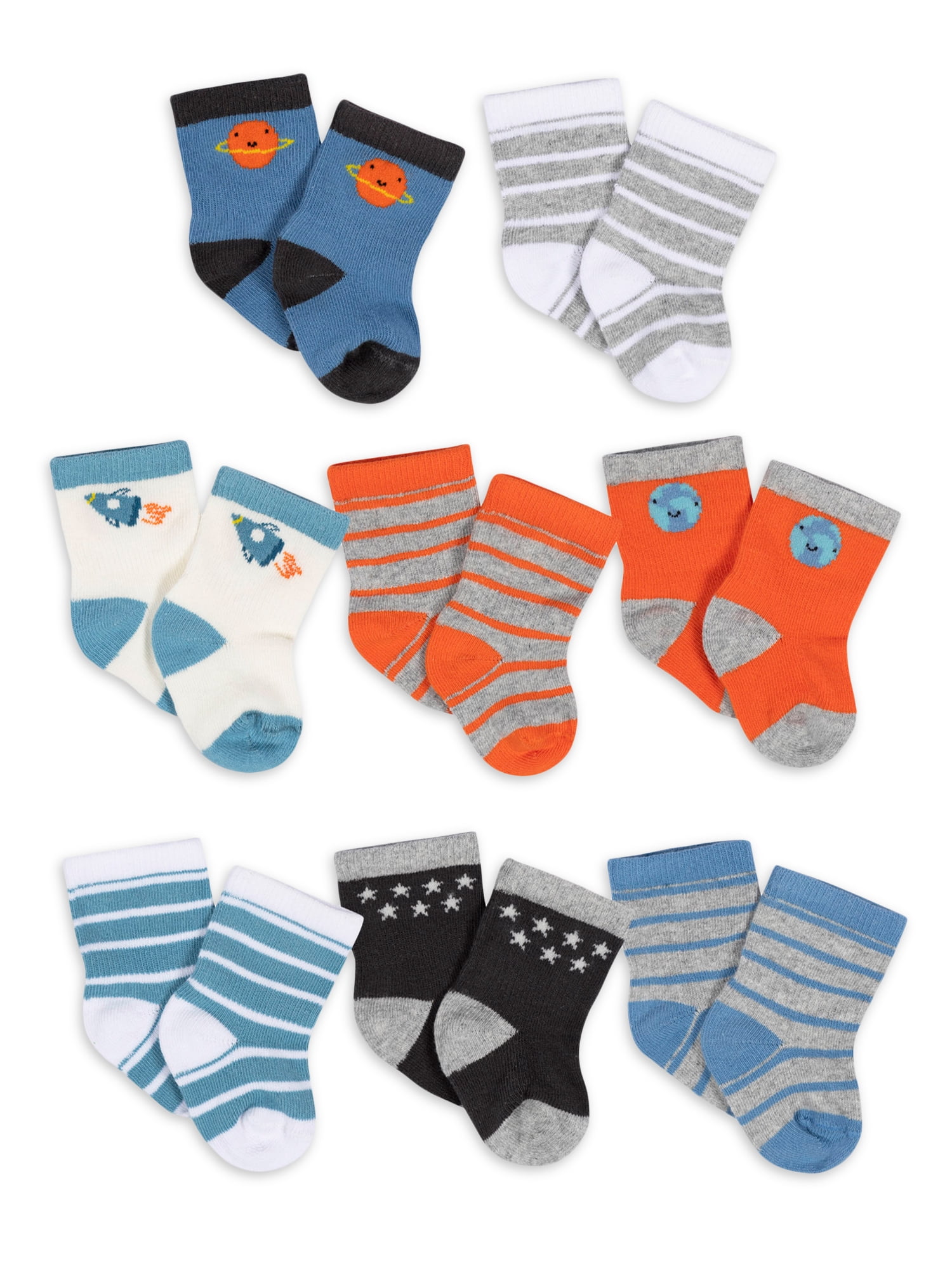 Gerber Baby Boy Jersey Crew WiggleProof Socks, 8Pack (03 Months 6/