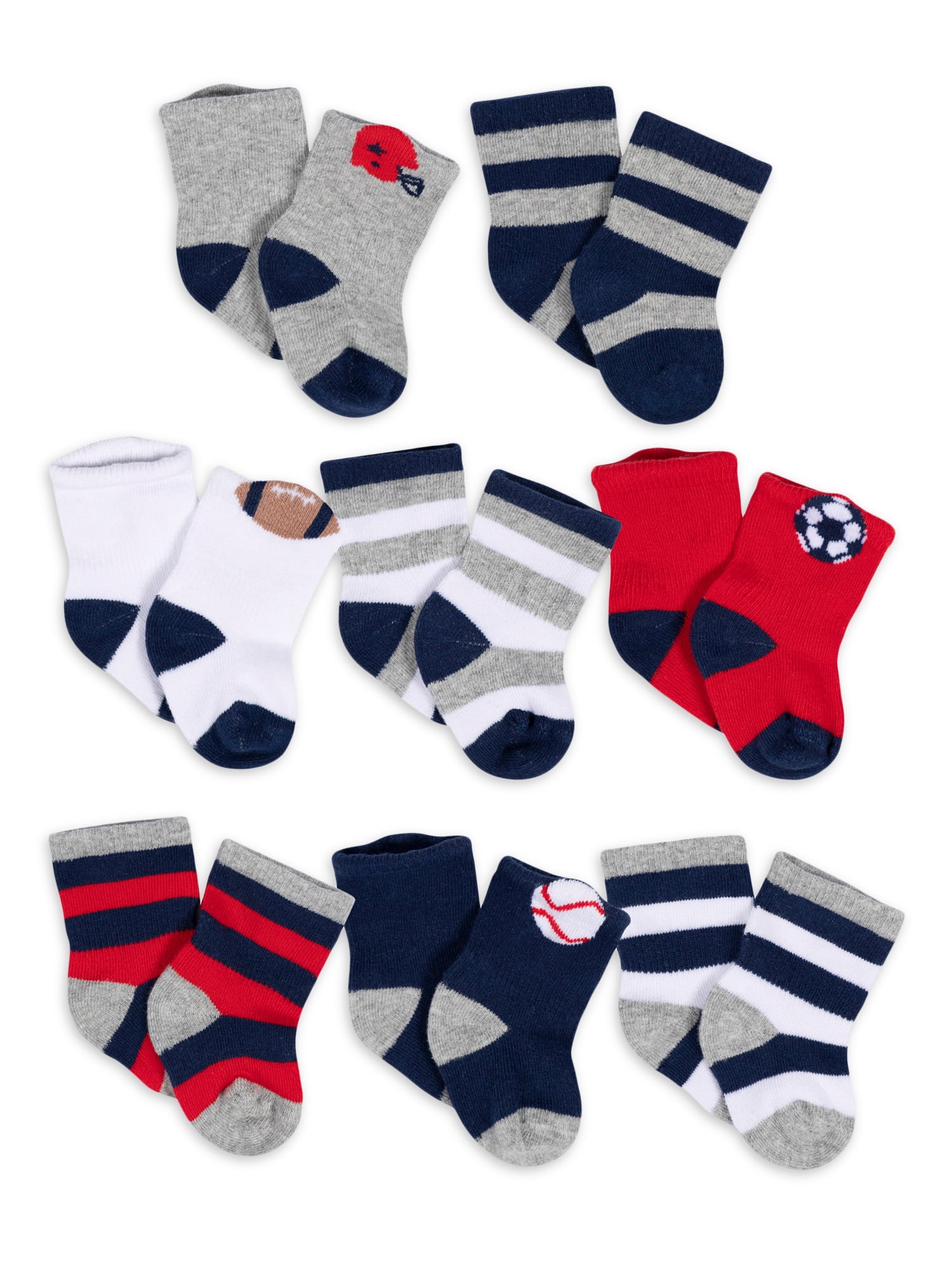 Gerber Baby Boy Jersey Crew WiggleProof Socks, 8Pack (03 Months 6/