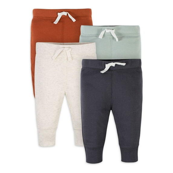 Gerber Baby Boy Jogger Pants, 4-Pack (Newborn-24 Months)