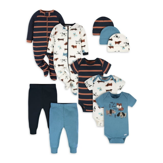 Gerber Baby Boy Layette Gift Set, 10Piece, Sizes Newborn3/6 Months