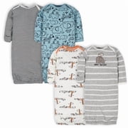 Gerber Baby Neutral Lap Shoulder Gowns, 4-Pack, Preemie-0/6 Months