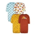 Gerber Baby Boy Long Sleeve Gowns with Mitten Cuffs, 4Pack
