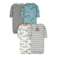thumbnail image 1 of Gerber Baby Boy Long Sleeve Gowns with Mitten Cuffs, 4-Pack, 1 of 6