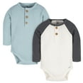thumbnail image 1 of Gerber Baby Boy Long Sleeve Onesies Bodysuits, 2-Pack, 0/3M - 12M, 1 of 8