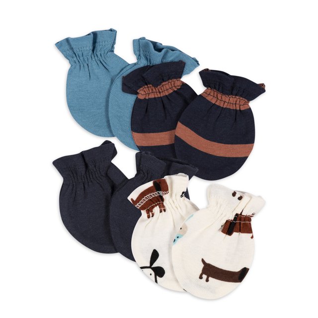 Gerber Baby Boy Mittens, 4Pack, Sizes Newborn 0/3 Months