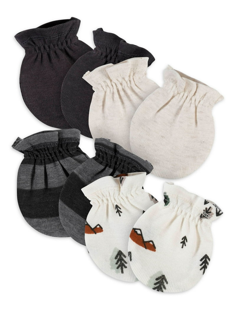 Gerber Baby Boy No Scratch Mittens, 4-Pack (0-3M)