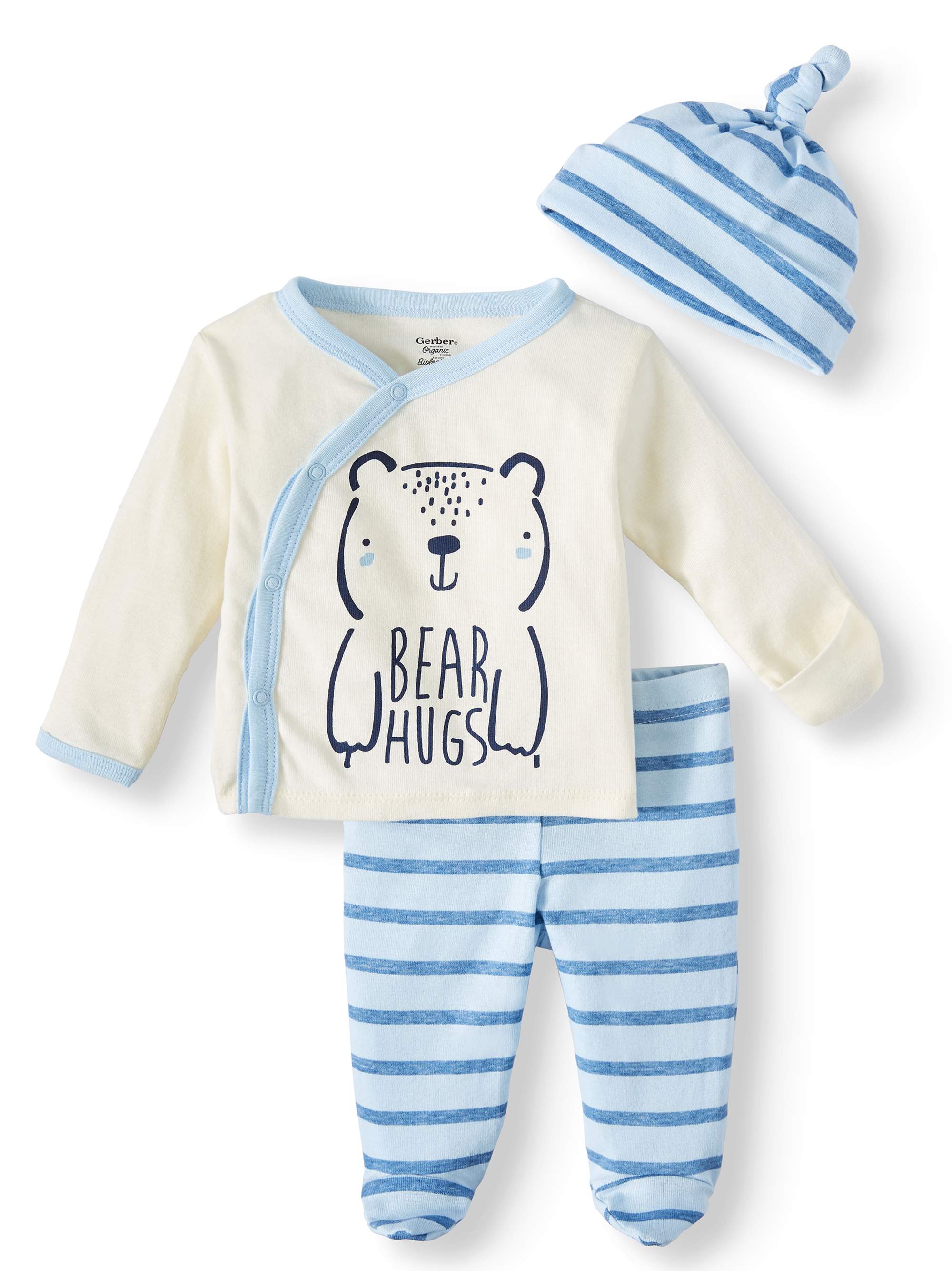 Gerber Baby Boy Organic Cotton Take Me Home Outfit Set, 3-Piece - image 1 of 4