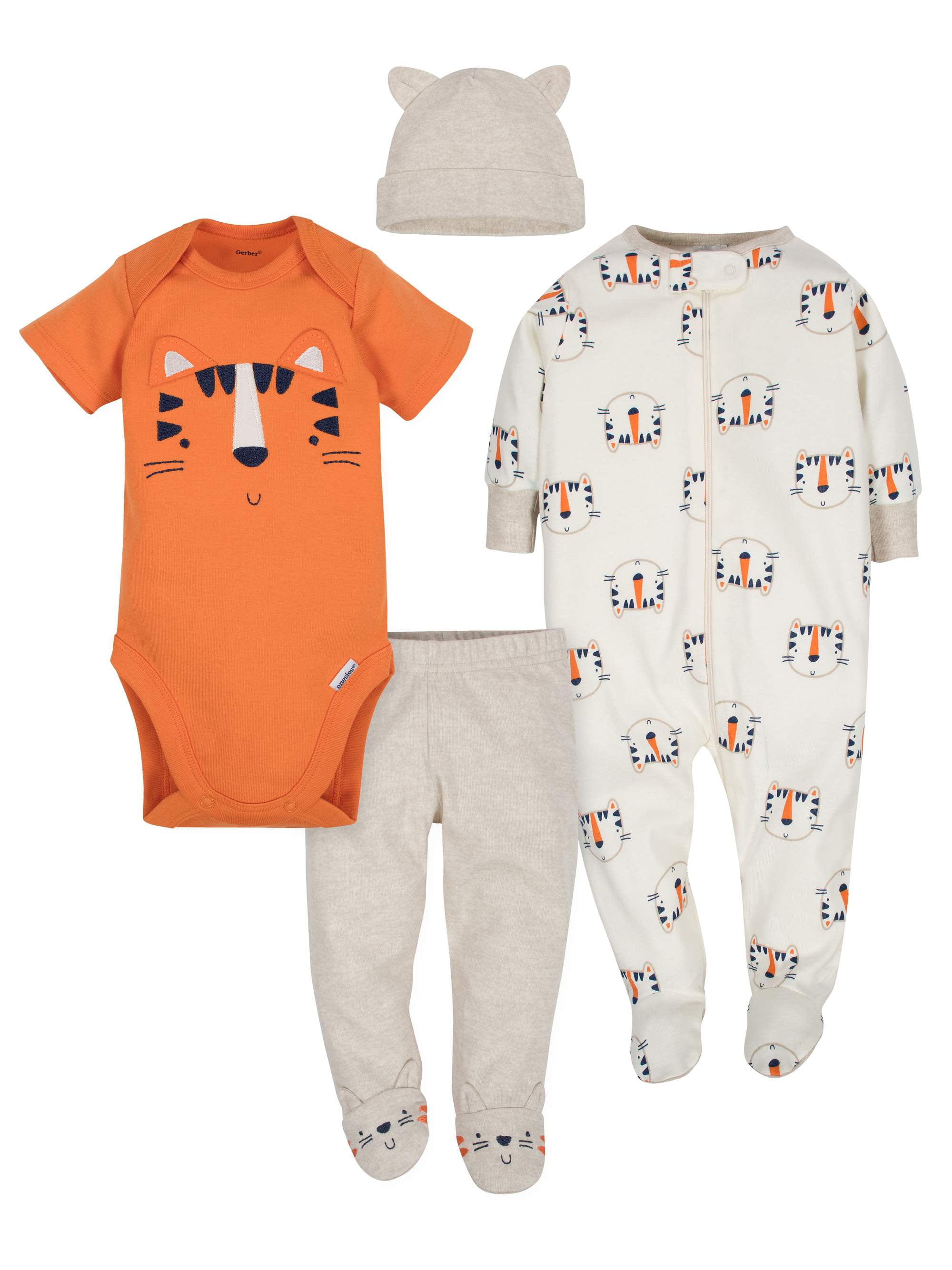 Gerber Baby Boy Outfit Take Me Home Shower Gift Set, 4Piece
