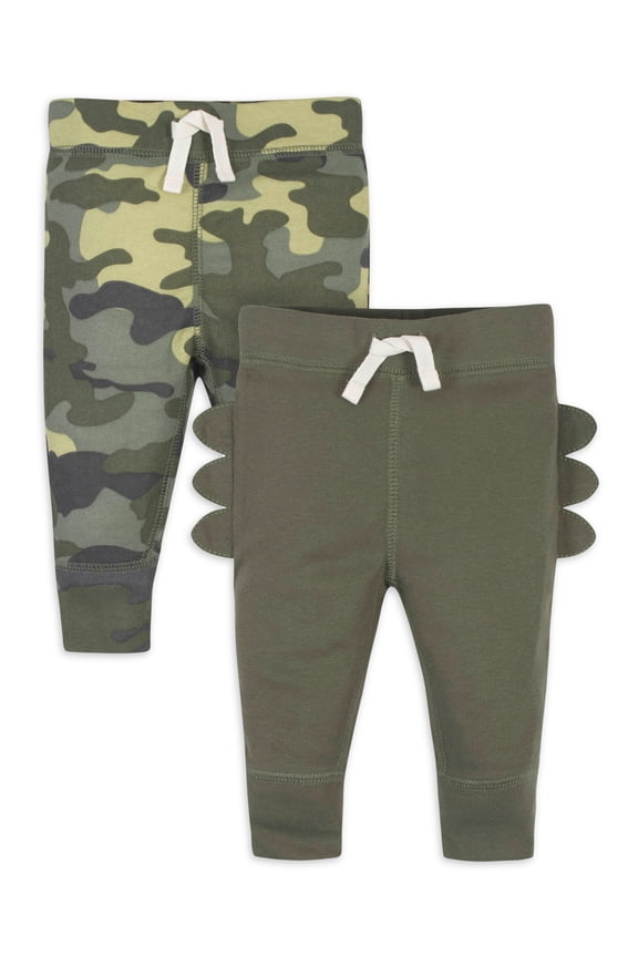 Baby Boy Pull-On Pants, 2-Pack (Newborn - 12M)