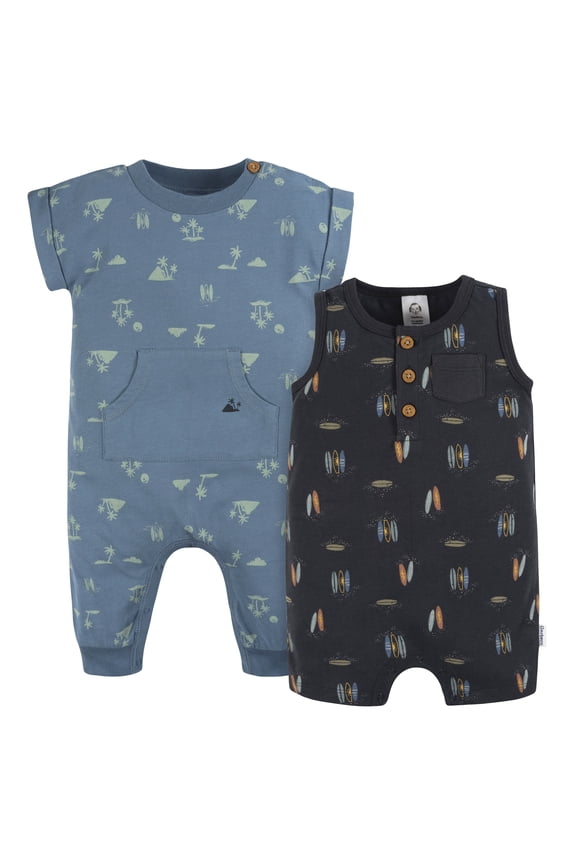 Baby Boy Rompers, 2-Pack, Sizes Newborn - 24 Months