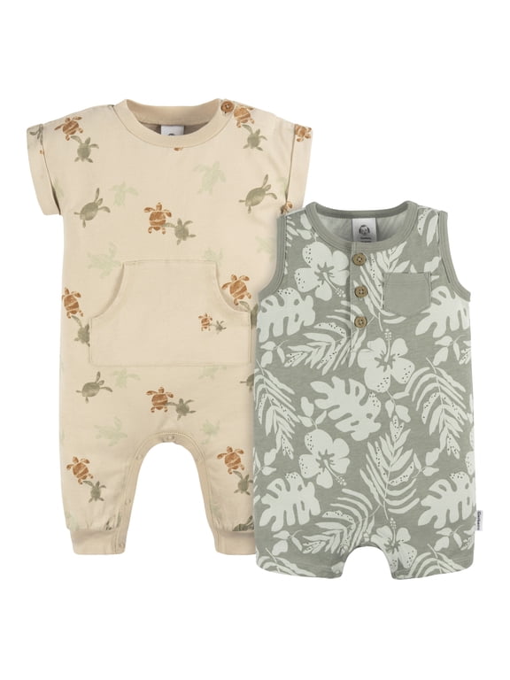 Baby Boy Rompers, 2-Pack, Sizes Newborn - 24 Months