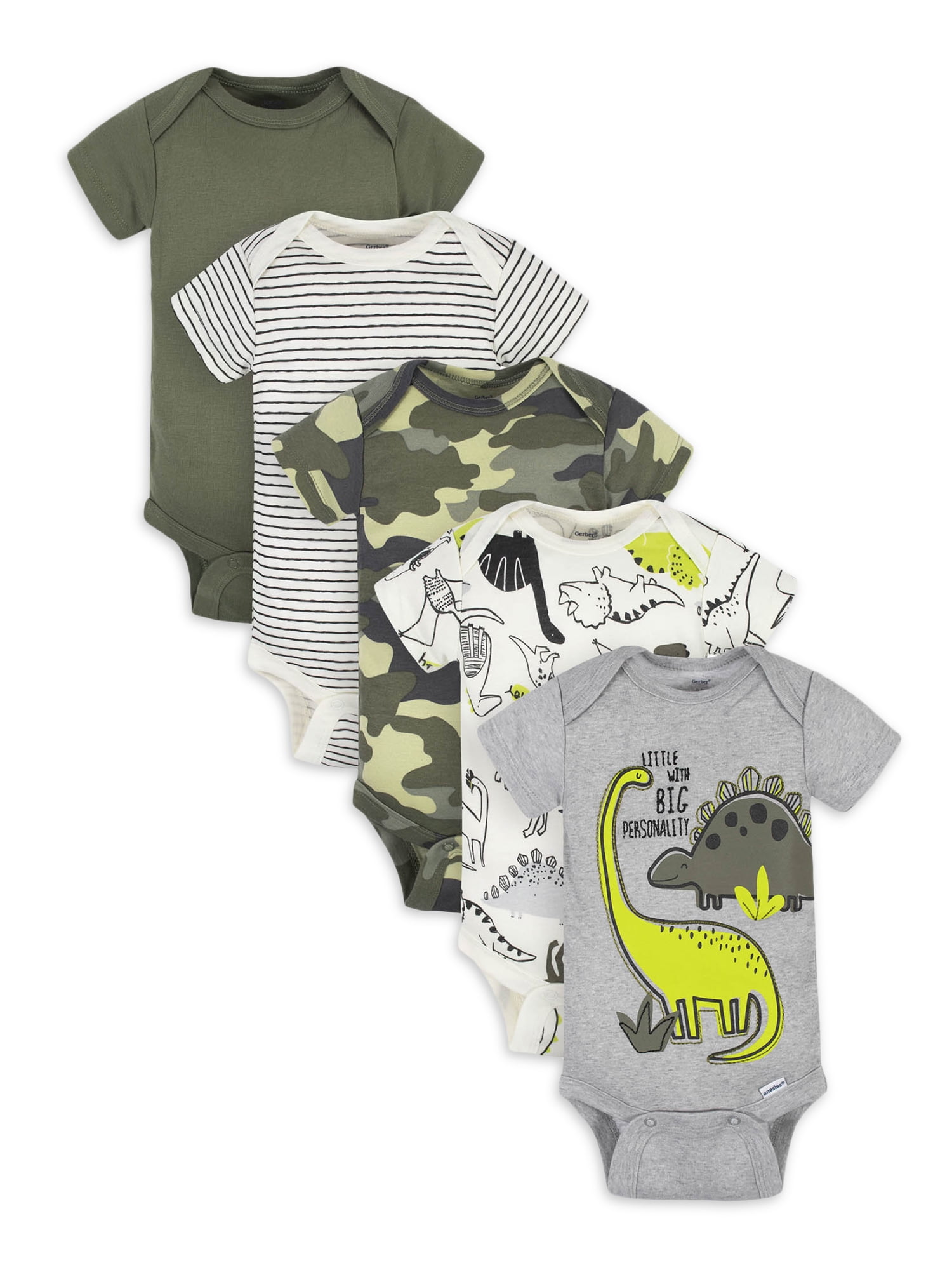 Gerber Baby Boy Short Sleeve Bodysuits, 5Pack (Newborn24 Months