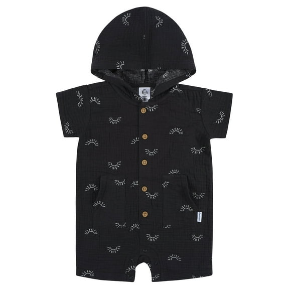 Gerber Baby Boy Short Sleeve Hooded Romper, Sizes Newborn - 24 Months