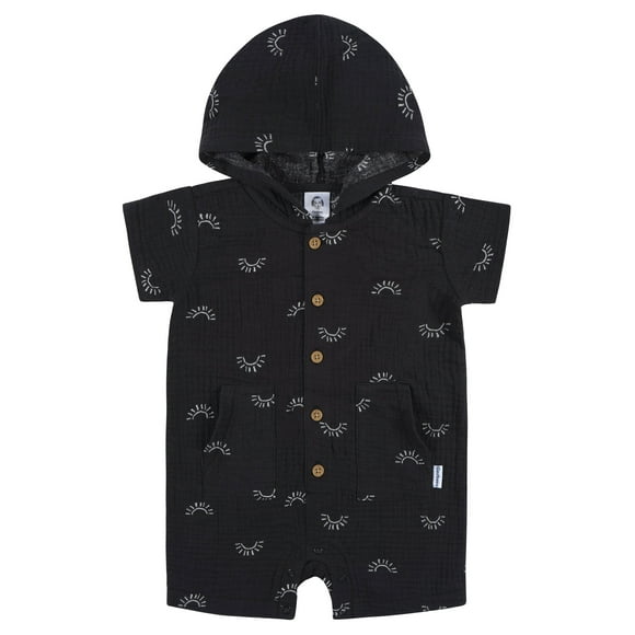 Gerber Baby Boy Short Sleeve Hooded Romper, Sizes Newborn - 24 Months