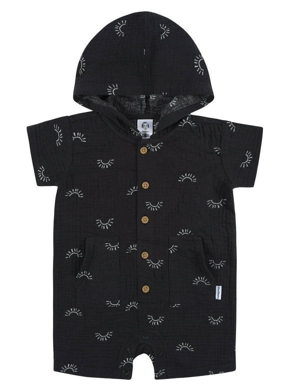 Baby Boy Short Sleeve Hooded Romper, Sizes Newborn - 24 Months