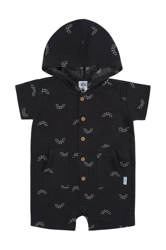 Baby Boy Short Sleeve Hooded Romper, Sizes Newborn - 24 Months