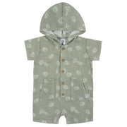 Gerber Baby Boy Short Sleeve Hooded Romper, Sizes Newborn - 24 Months
