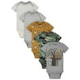 Gerber Baby Boy Short Sleeve Onesie Bodysuits, 5Pack, Preemie24