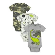Gerber Baby Boy Short Sleeve Onesies Bodysuits, 3-Pack (Preemie - 12M)