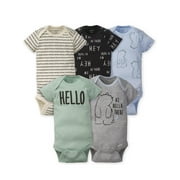Gerber Baby Boy Short Sleeve Onesies Bodysuits, 5-Pack