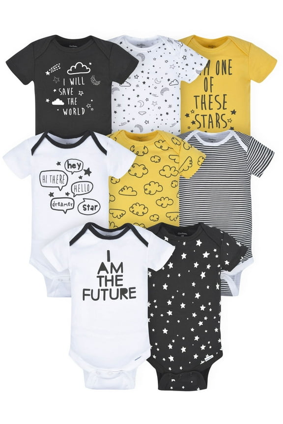 Baby Boy Short Sleeves Onesies Bodysuits, 8-Pack, Sizes Newborn-12M