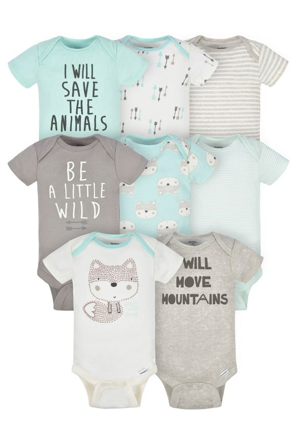 Baby Boy Short Sleeves Onesies Bodysuits, 8-Pack, Sizes Newborn-12M
