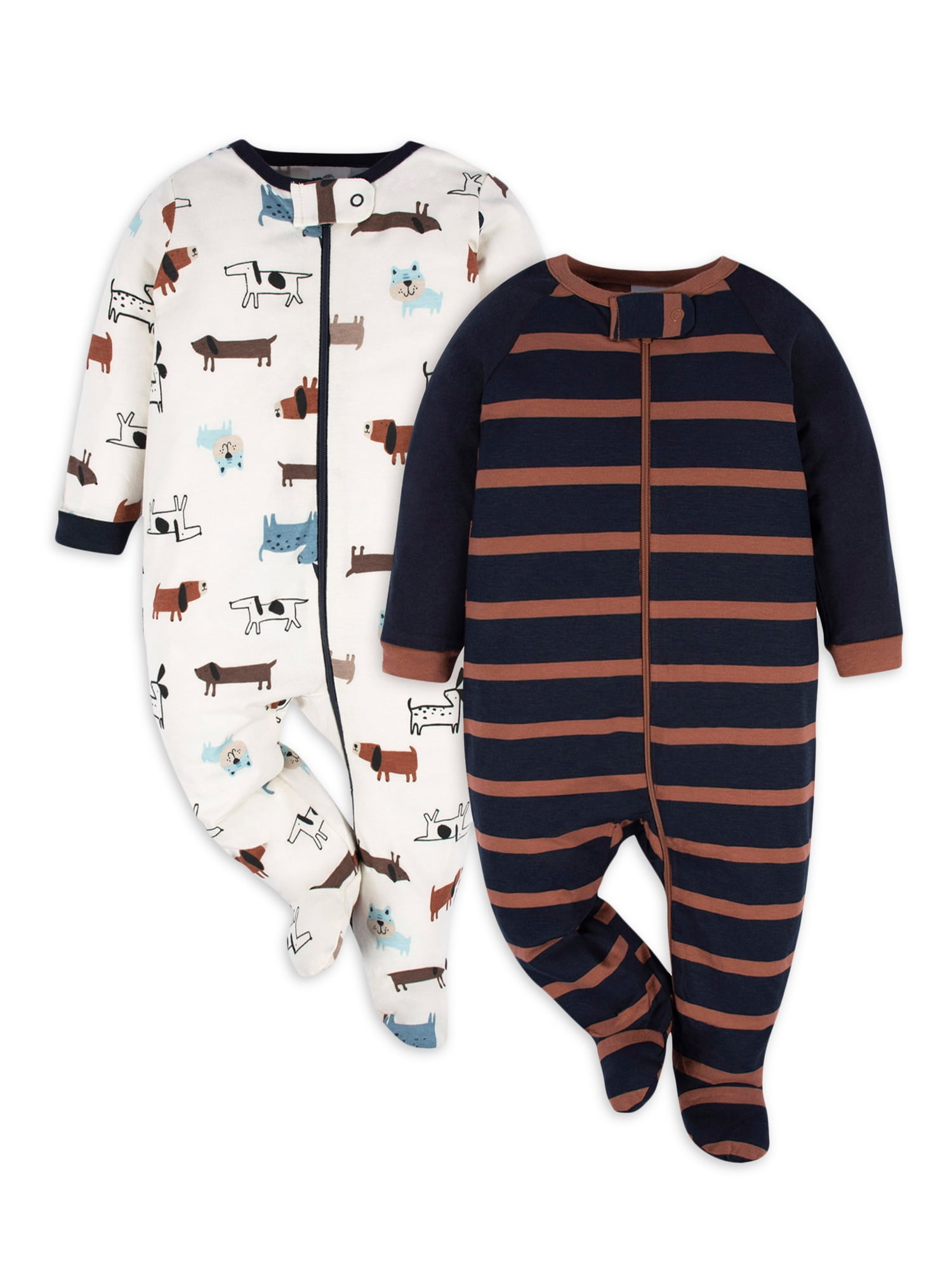 Gerber Baby Boy Sleep N Play, 2Pack, Sizes Newborn 3/6 Months