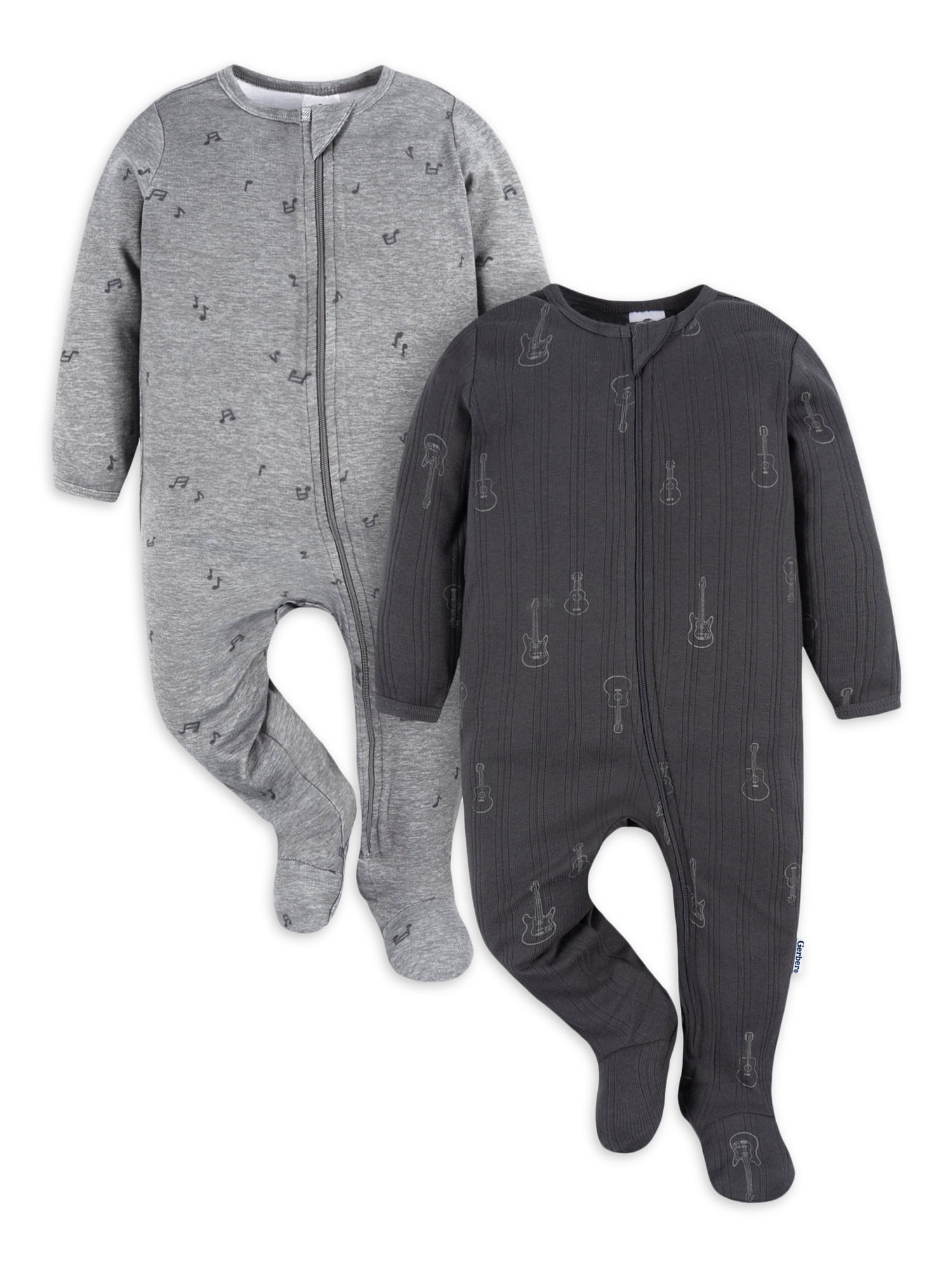 Gerber Baby Boy Sleep N Play Footed Cotton Pajamas, 2Pack, Sizes