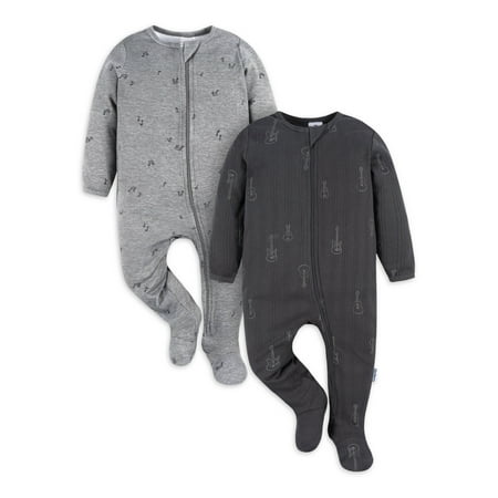 Gerber Baby Boy Sleep N Play Footed Cotton Pajamas 2 Pack Sizes Newborn 3 6 Months