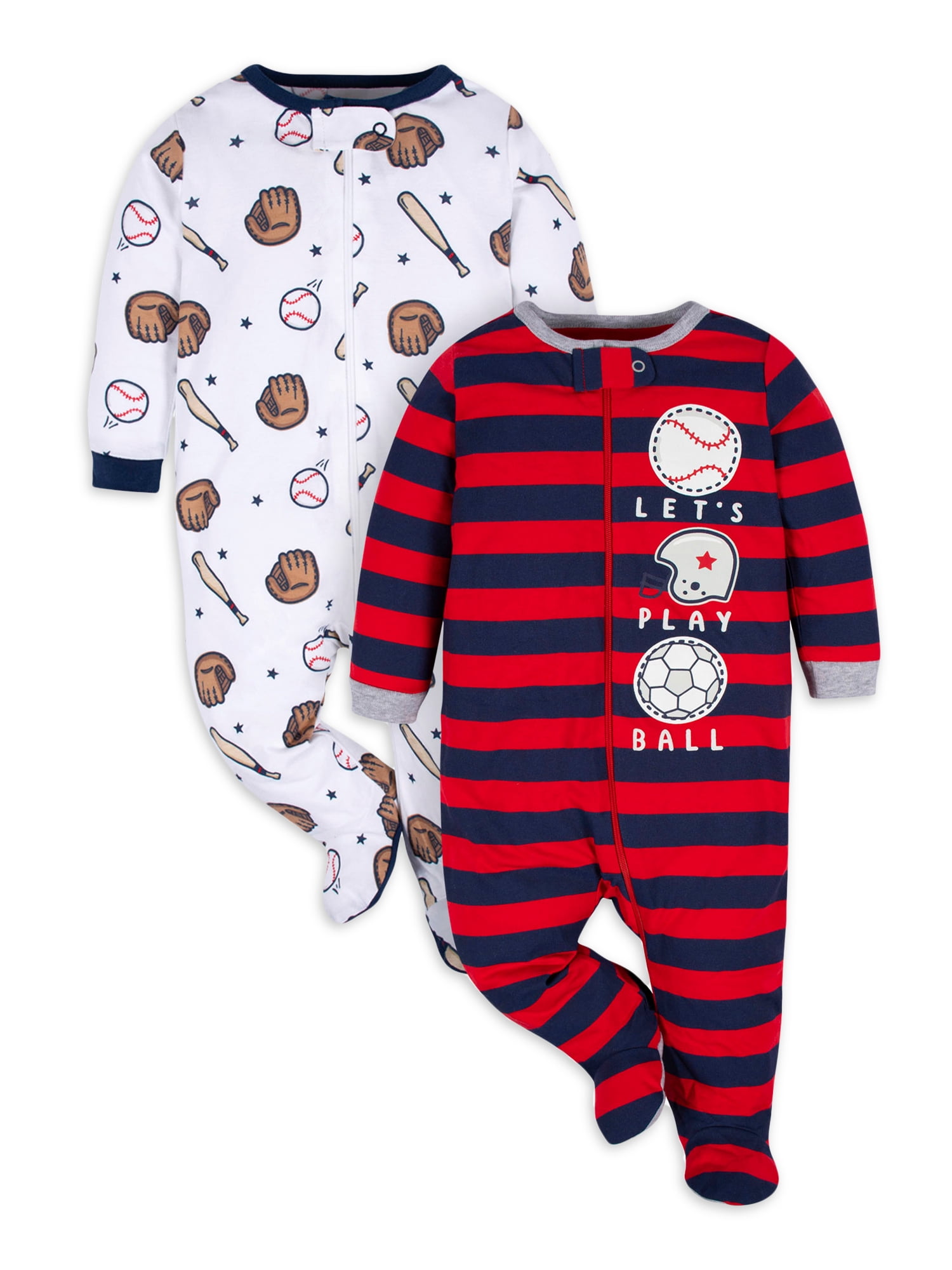 Gerber Baby Boy Sleep 'n Play Footed Pajamas, 2Pack (0/3 Months 6/9