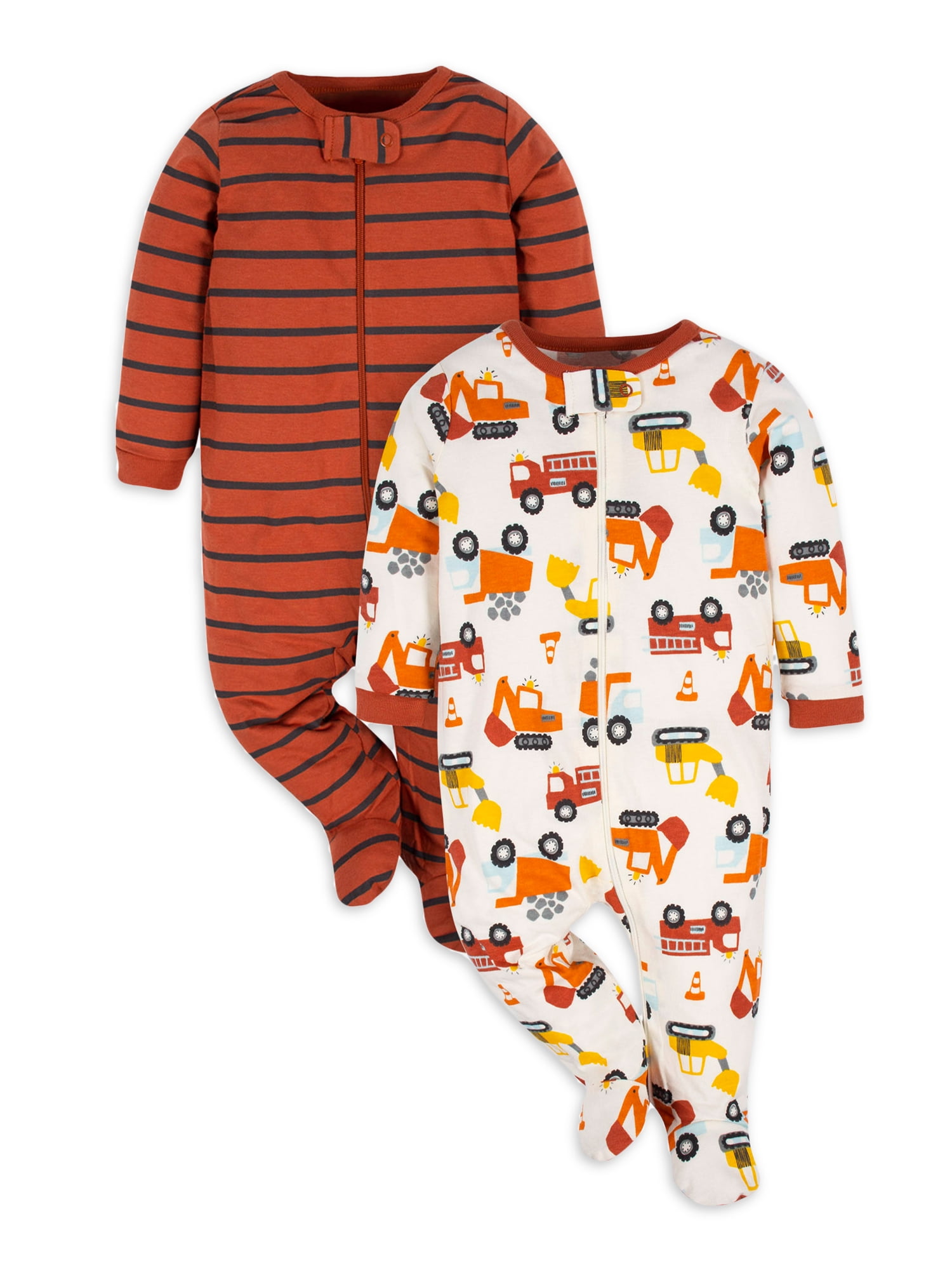 Gerber Baby Girl Sleep 'n Play Footed Pajamas, 2-Pack (0/3 Months - 6/9  Months) 