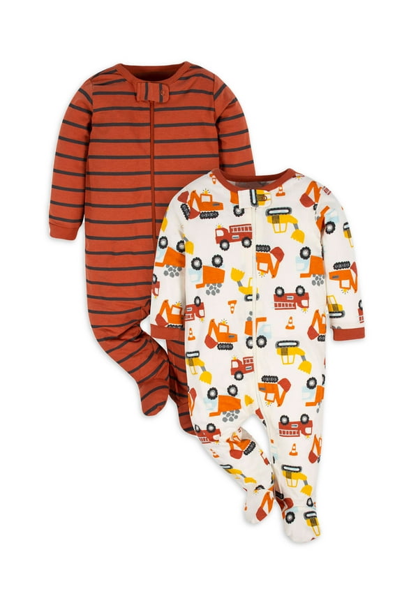 Baby Boy Sleep 'n Play Footed Pajamas, 2-Pack (0/3 Months - 6/9 Months)