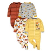 Gerber Baby Boy Sleep 'n Play Footed Pajamas, 4-Pack