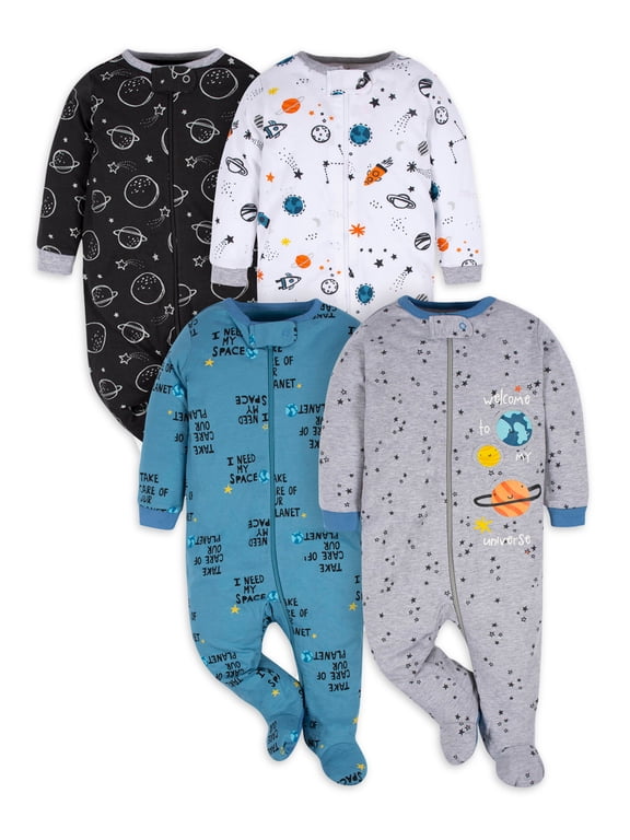 Baby Boy Sleep 'n Play Footed Pajamas, 4-Pack