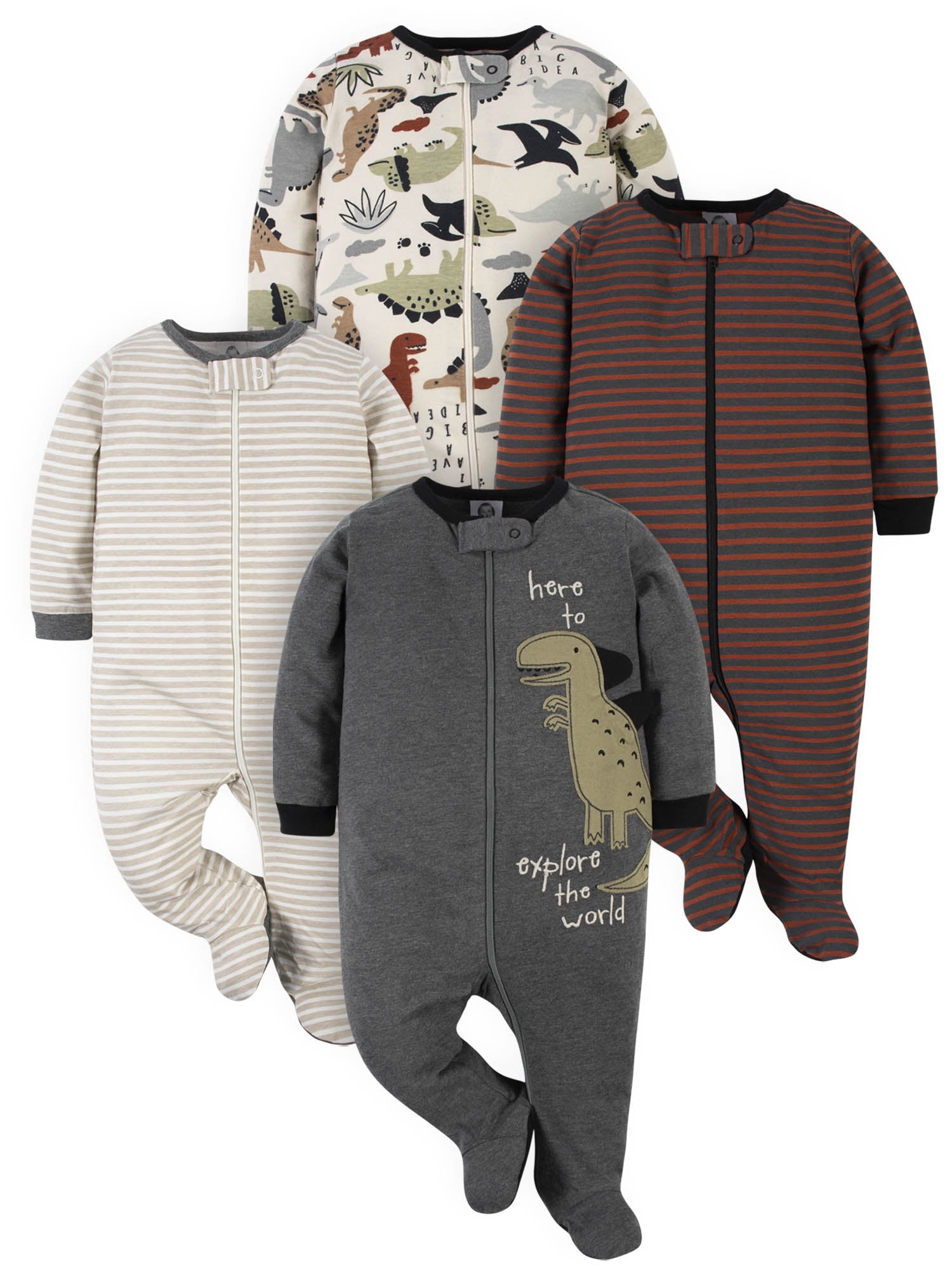 Gerber Baby Boy Sleep 'n Play Footed Pajamas, 4-Pack