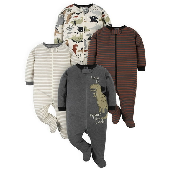 Gerber Baby Boy Sleep 'n Play Footed Pajamas, 4-Pack