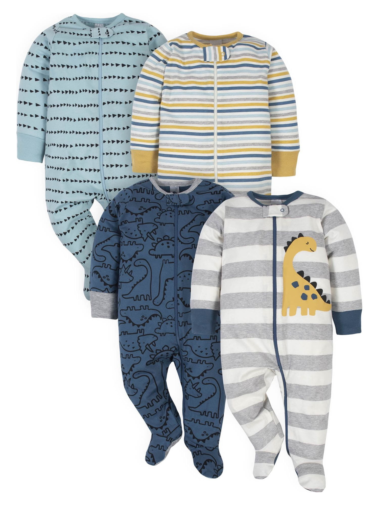 Gerber Baby Boy Sleep 'n Play Footed Pajamas, 4Pack