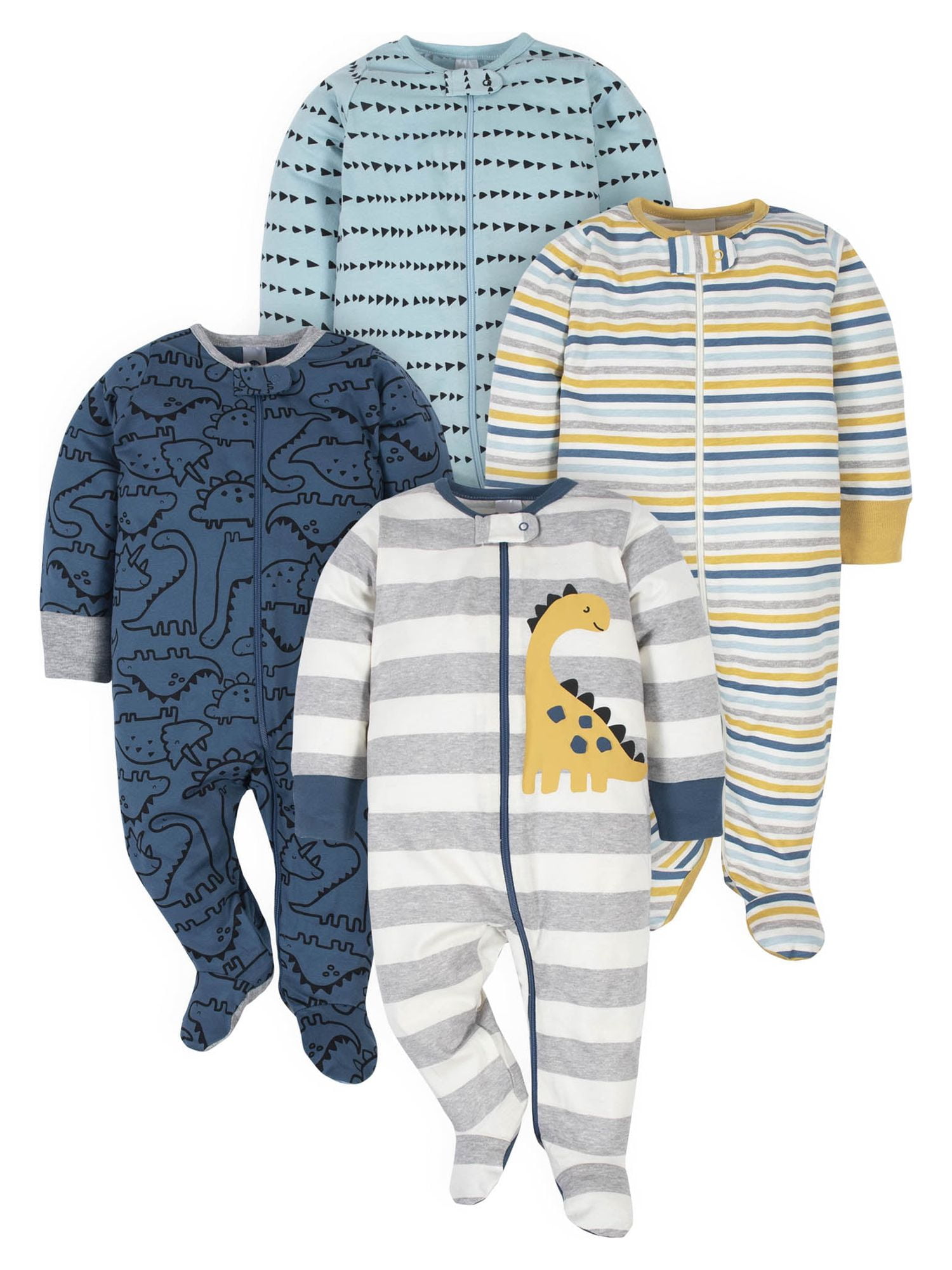 Gerber Baby Boy Sleep 'n Play Footed Pajamas, 4Pack