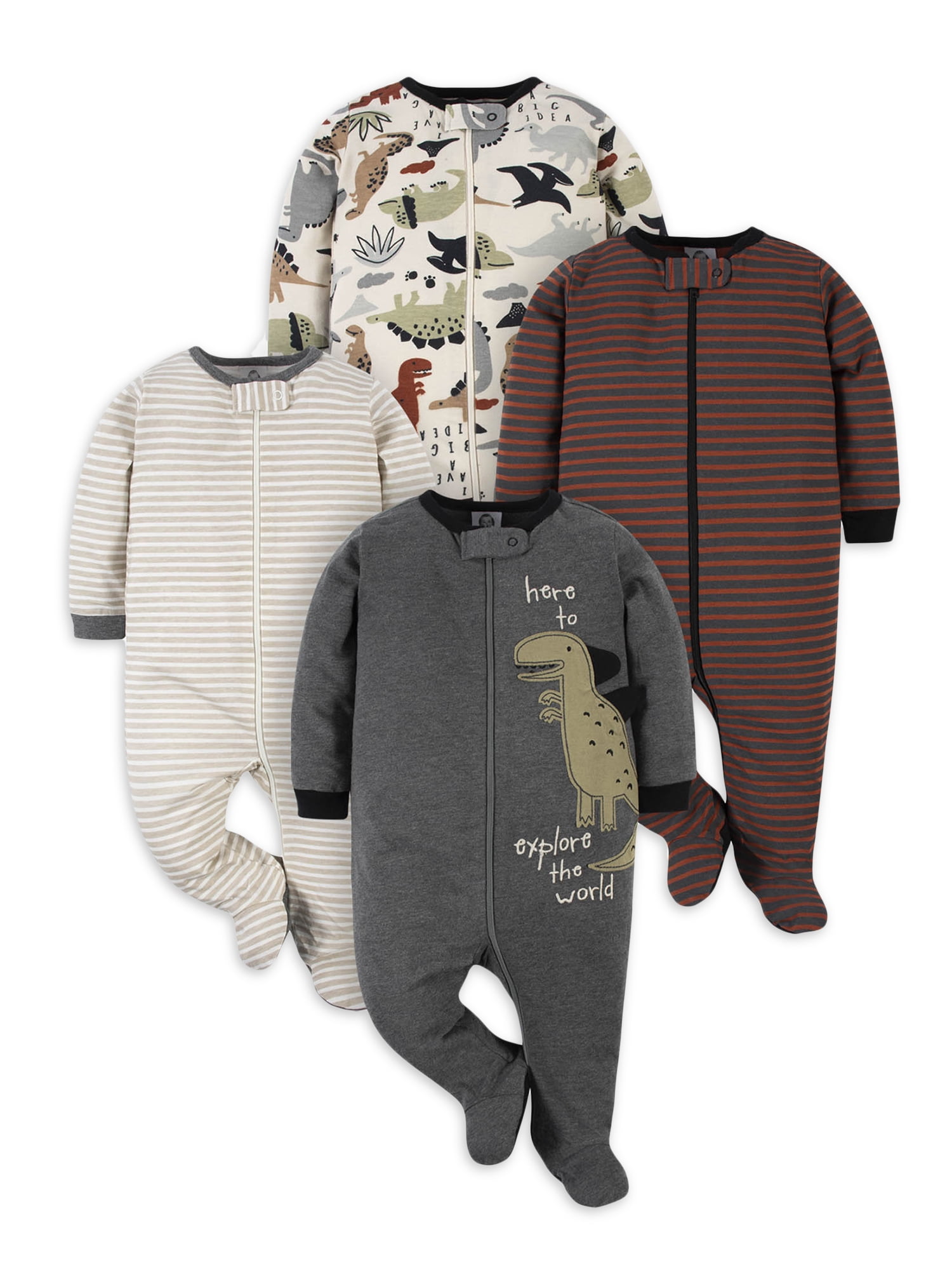 Gerber Baby Boy Sleep 'n Play Footed Pajamas, 4Pack