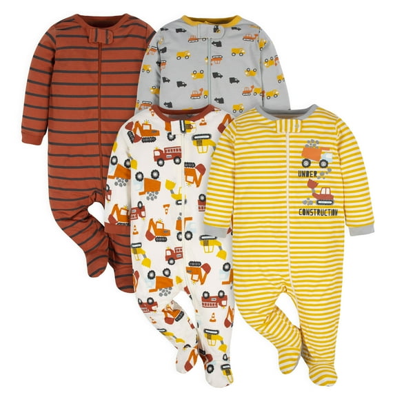 Gerber Baby Boy Sleep 'n Play Footed Pajamas, 4-Pack, Sizes Preemie - 6-9 Months