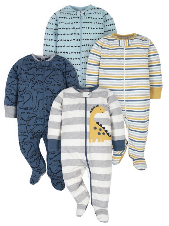 Baby Boy Sleep 'n Play Footed Pajamas, 4-Pack