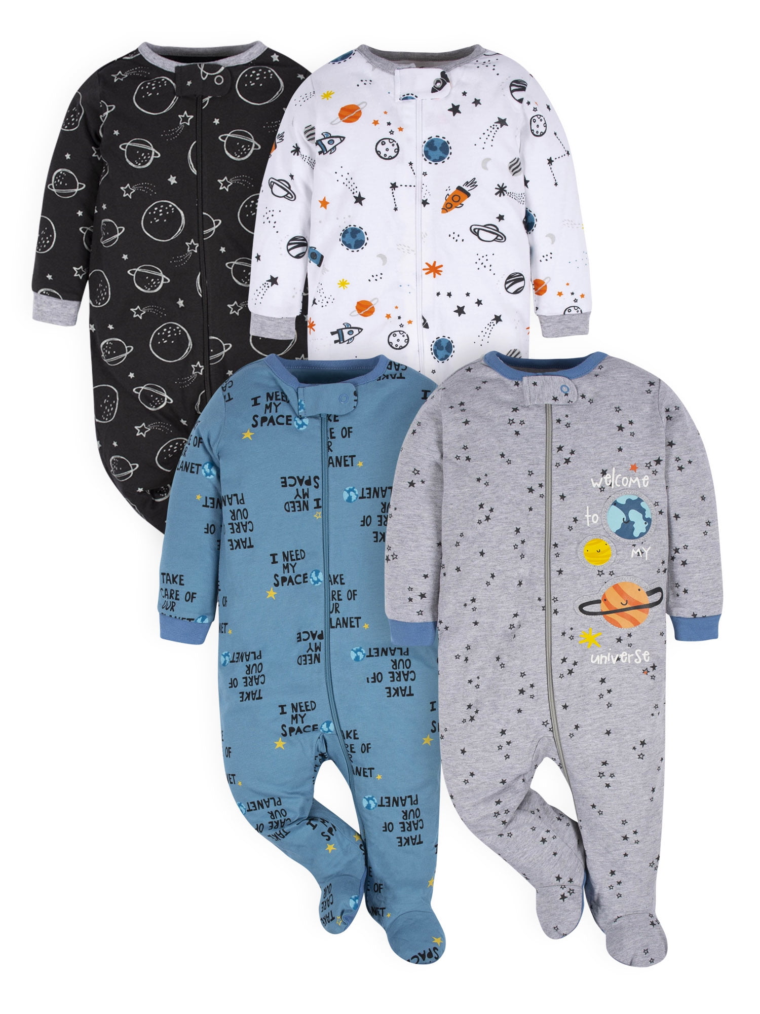 Gerber Baby Boy Sleep 'n Play Footed Pajamas, 4-Pack