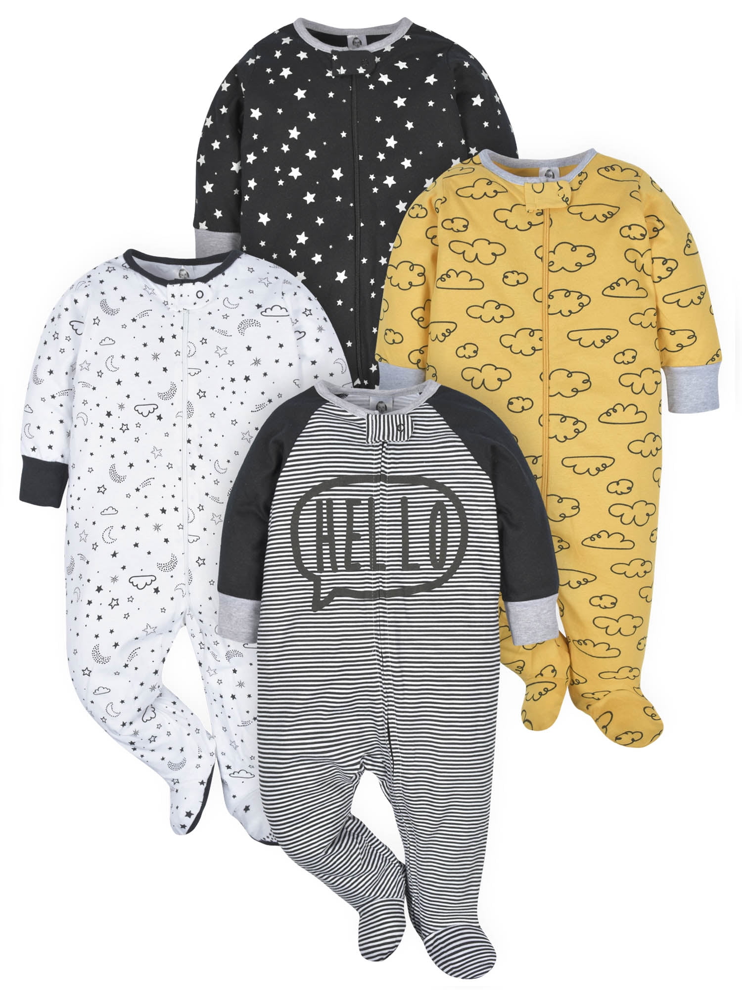 Gerber Baby Boy Sleep 'n Play Footed Pajamas, 4Pack