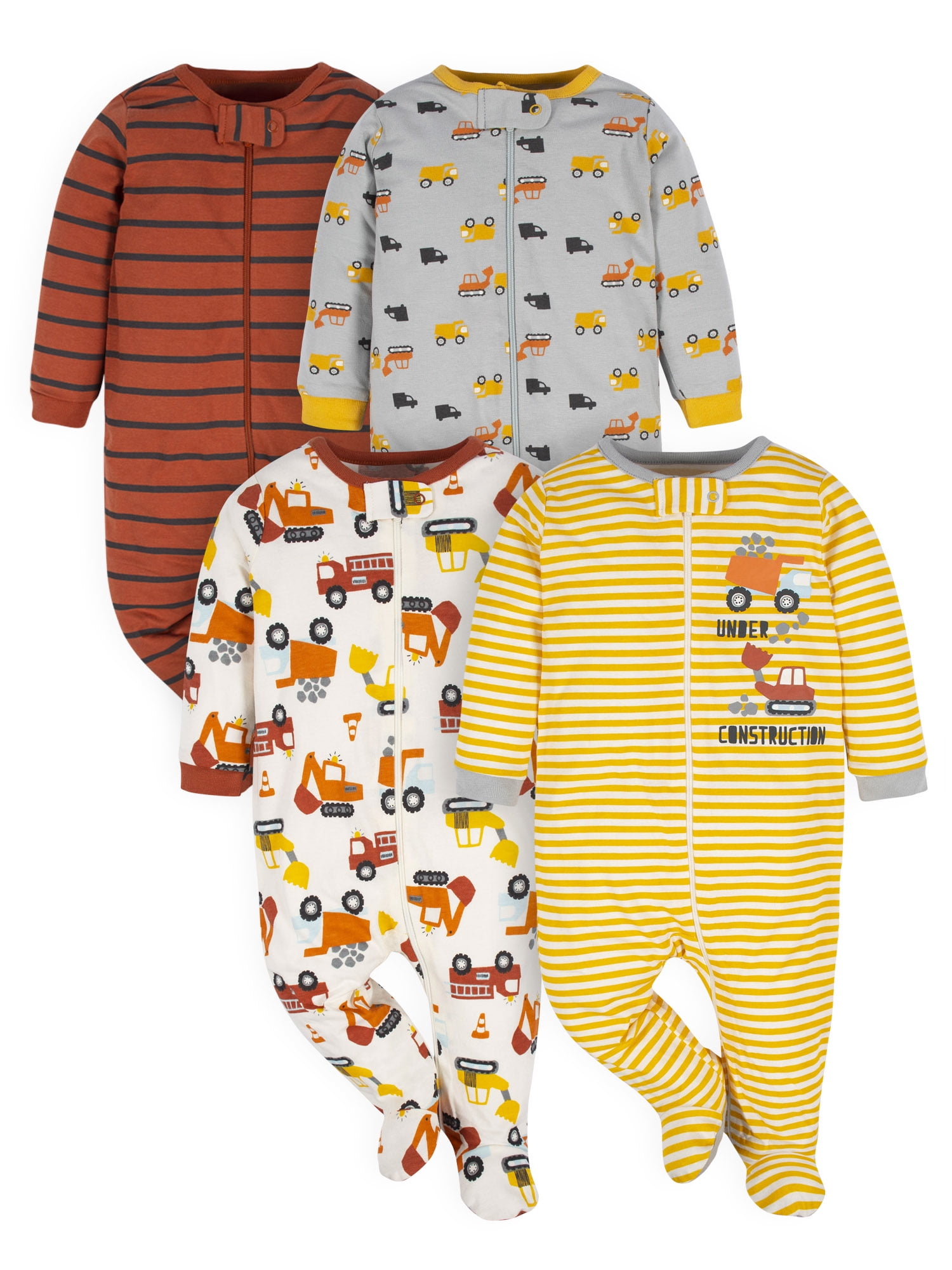 Gerber Baby Boy Sleep 'n Play Footed Pajamas, 4-Pack
