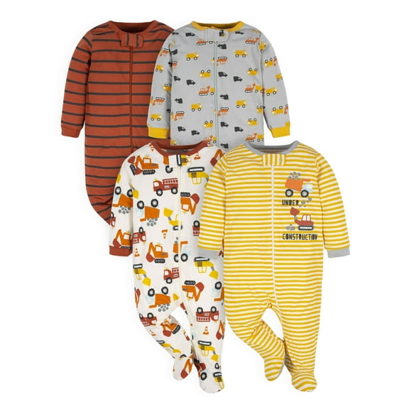 Gerber Baby Boy Sleep 'n Play Footed Pajamas, 4-Pack