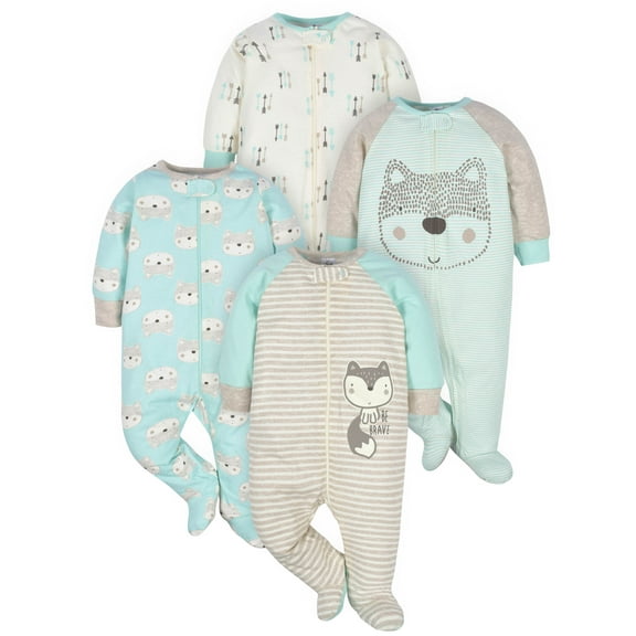 Gerber Baby Boy Sleep 'n Play Footed Pajamas, 4-Pack