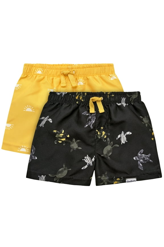 Baby Boy Swim Trunks, 2-Pack, Sizes 0/3 Months - 5T